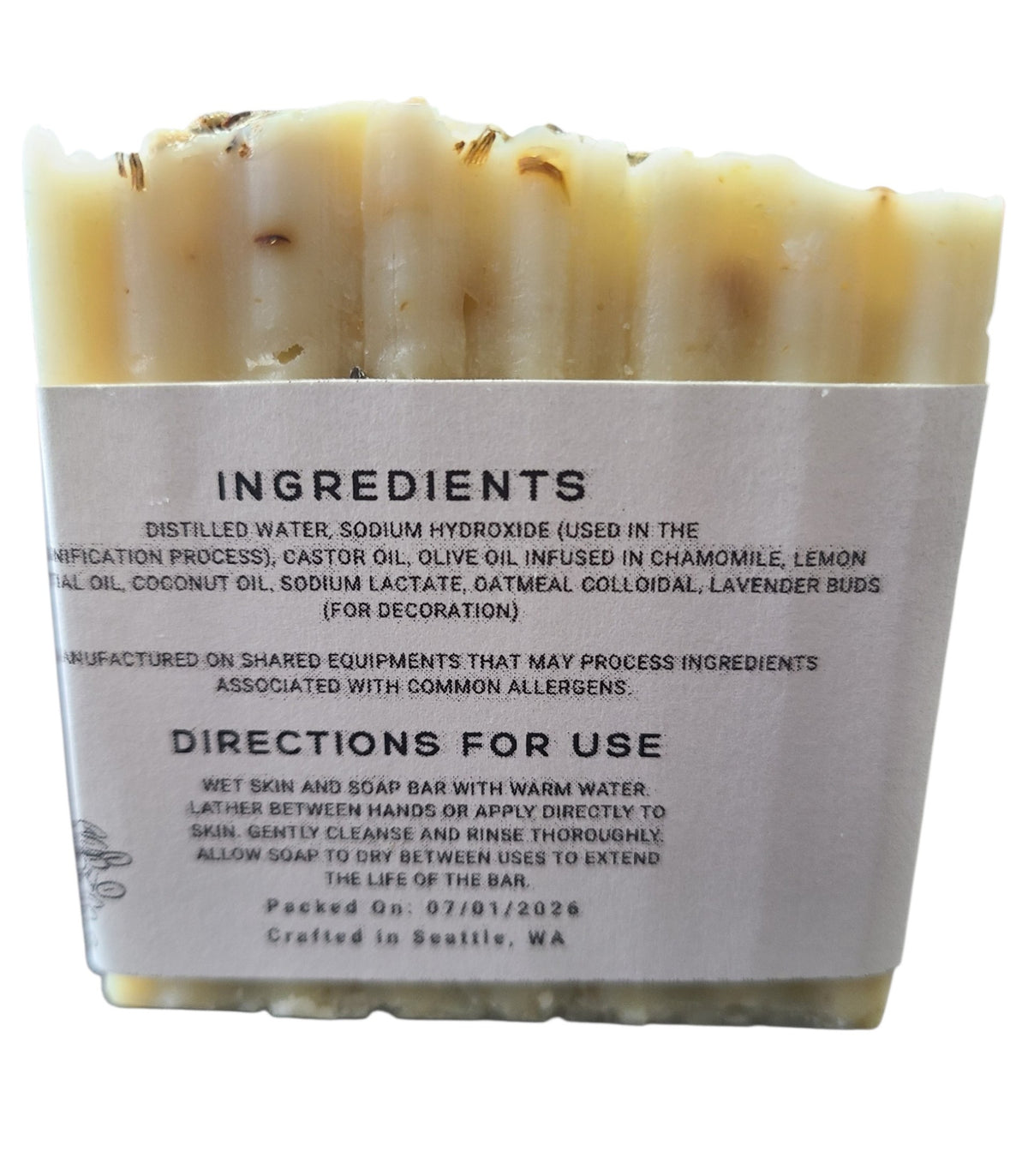Lemon Oat | Cold Processed Soap Bar