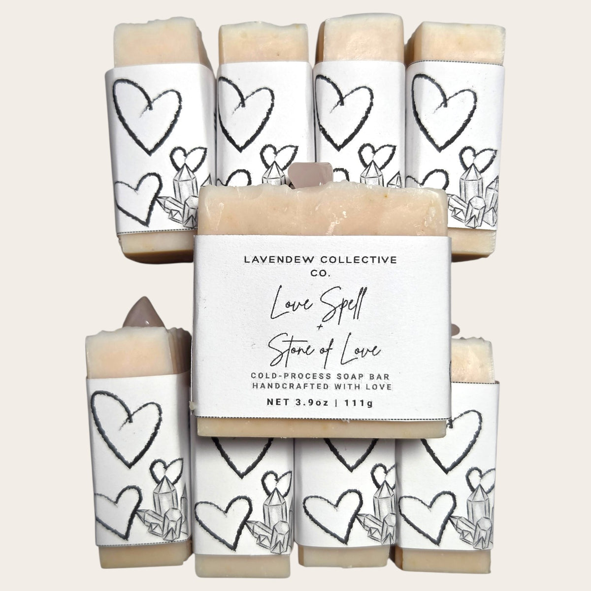 Love Spell + Stone of Love | Cold Processed Soap Bar