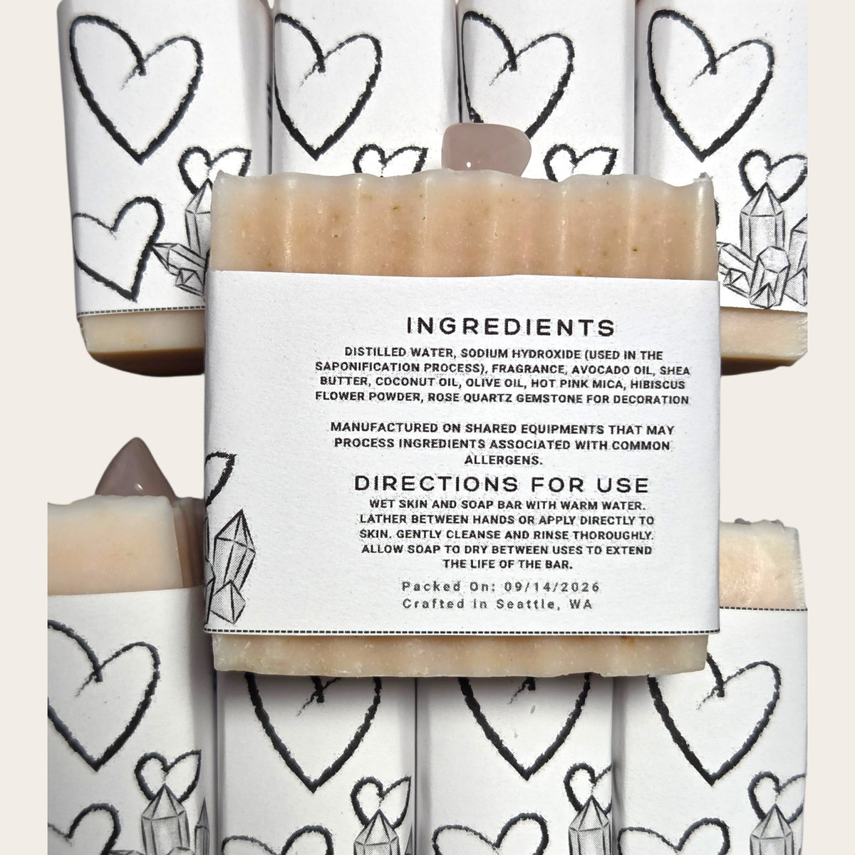 Love Spell + Stone of Love | Cold Processed Soap Bar